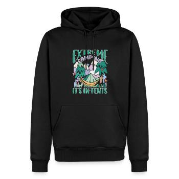 Extrem Camping est dans des tentes - Camping Camping Nature - Sweat à capuche Premium bio Homme - noir - Devant - Nico (187cm)