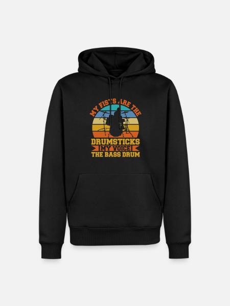 Batteur Drumsticks Drums Musiciens - Sweat à capuche Premium bio Homme - noir