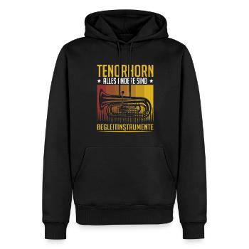 Tenorhorn Blechblasinstrument Musikinstrument - Männer Premium Bio Hoodie - Schwarz - Vorne - Nico (187cm)