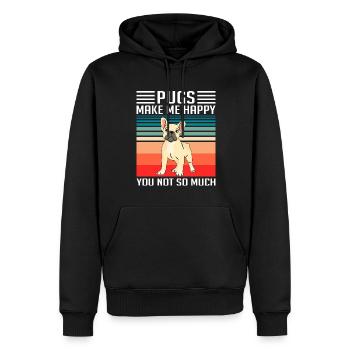Mops Möpse Pugs Hundeliebhaber - Männer Premium Bio Hoodie - Schwarz - Vorne - Nico (187cm)