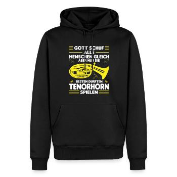 Tenorhorn Blechblasinstrument Musikinstrument - Männer Premium Bio Hoodie - Schwarz - Vorne - Nico (187cm)