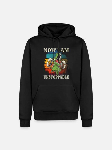 Trex Tyrannosaurus Dino Dinosaurier - Männer Premium Bio Hoodie - Schwarz