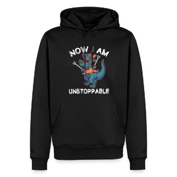 Trex Tyrannosaurus Dino Dinosaurier - Männer Premium Bio Hoodie - Schwarz - Vorne - Nico (187cm)
