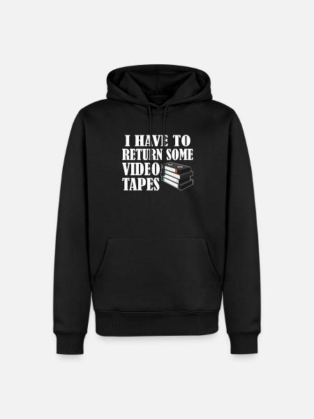 Cassette vidéo Nineties Cadeau - Sweat à capuche Premium bio Homme - noir