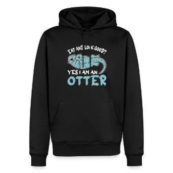 Otter Wassermarder Marder - Männer Premium Bio Hoodie - Schwarz - Vorne - Nico (187cm)
