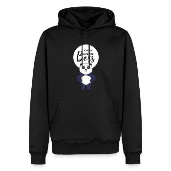 Ich Bin Der Chef Hier Bär Business Panda Lachen - Männer Premium Bio Hoodie - Schwarz - Vorne - Nico (187cm)