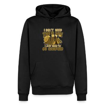 Je n’ai pas besoin de thérapie, je dois aller camper - Sweat à capuche Premium bio Homme - noir - Devant - Nico (187cm)