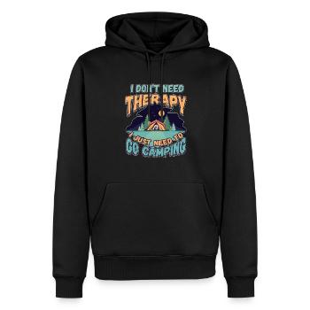 Je n’ai pas besoin de thérapie, je dois aller camper - Sweat à capuche Premium bio Homme - noir - Devant - Nico (187cm)