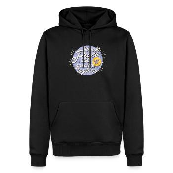 Nous plus grands ensemble pas de guerre Hippies Paix mondiale - Sweat à capuche Premium bio Homme - noir - Devant - Nico (187cm)