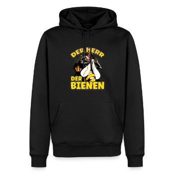 Herr Der Bienen Imker Bienenflüster Biene - Männer Premium Bio Hoodie - Schwarz - Vorne - Nico (187cm)