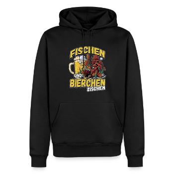 Fischen und Bierchen zischen Angeln Angler Spruch - Männer Premium Bio Hoodie - Schwarz - Vorne - Nico (187cm)