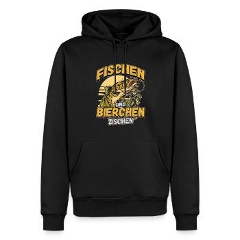 Fischen und Bierchen zischen Angeln Angler Spruch - Männer Premium Bio Hoodie - Schwarz - Vorne - Nico (187cm)