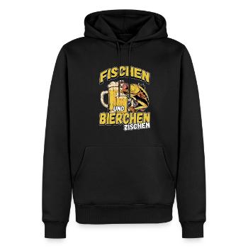 Fischen und Bierchen zischen Angeln Angler Spruch - Männer Premium Bio Hoodie - Schwarz - Vorne - Nico (187cm)
