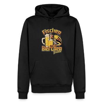 Fischen und Bierchen zischen Angeln Angler Spruch - Männer Premium Bio Hoodie - Schwarz - Vorne - Nico (187cm)