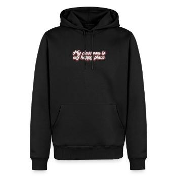 Salle de classe Happy Place enseignant école des enfants - Sweat à capuche Premium bio Homme - noir - Devant - Nico (187cm)