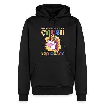 Ready Crush Crush 2nd Faste School Licorne - Sweat à capuche Premium bio Homme - noir - Devant - Nico (187cm)