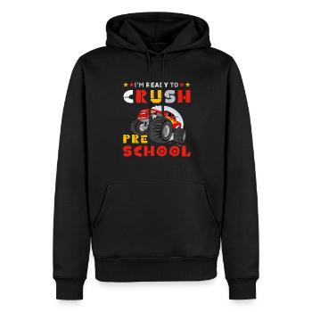 Ready Crush Pre School Back Boys Monster Truck - Men’s Premium Organic Hoodie - black - Front - Nico (187cm)