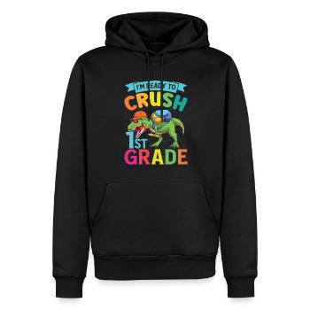 Ready Crush T-Rex Dinosaures de 1ère Classe - Sweat à capuche Premium bio Homme - noir - Devant - Nico (187cm)