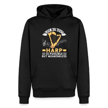 Harfe Musiker Harfenspielerin - Männer Premium Bio Hoodie - Schwarz - Vorne - Nico (187cm)