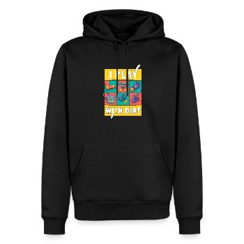 Ich Spiele Mit Dem Garteninventar Die Pflanze - Männer Premium Bio Hoodie - Schwarz - Vorne - Nico (187cm)