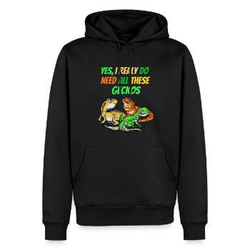 J’ai besoin de tous les geckos Reptile Dragon Lover Pet - Sweat à capuche Premium bio Homme - noir - Devant - Nico (187cm)