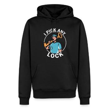 Technologie de sécurité de serrurier - Sweat à capuche Premium bio Homme - noir - Devant - Nico (187cm)