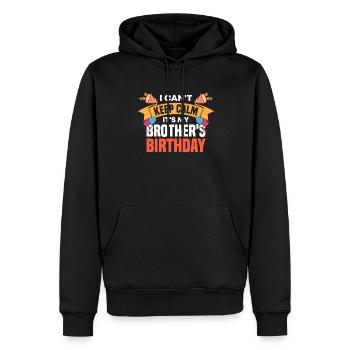 Anniversaire Fête d’anniversaire du frère Fête d’anniversaire des enfants - Sweat à capuche Premium bio Homme - noir - Devant - Nico (187cm)