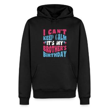 Anniversaire Fête d’anniversaire du frère Fête d’anniversaire des enfants - Sweat à capuche Premium bio Homme - noir - Devant - Nico (187cm)