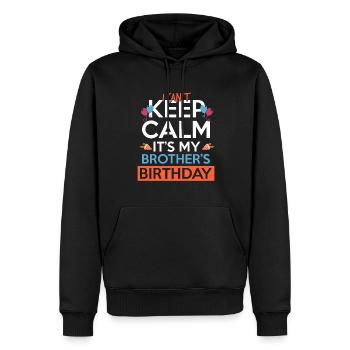 Anniversaire Fête d’anniversaire du frère Fête d’anniversaire des enfants - Sweat à capuche Premium bio Homme - noir - Devant - Nico (187cm)