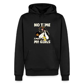 Pas le temps que je doive aller chez mes filles apicultrices - Sweat à capuche Premium bio Homme - noir - Devant - Nico (187cm)