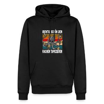 Richtig schön den Rachen Tapezieren Trinkspruch - Männer Premium Bio Hoodie - Schwarz - Vorne - Nico (187cm)