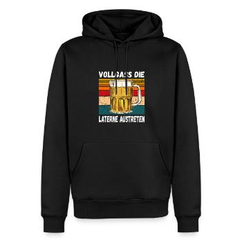 Vollgass die Laterne Austreten Humor Trinkspruch - Männer Premium Bio Hoodie - Schwarz - Vorne - Nico (187cm)