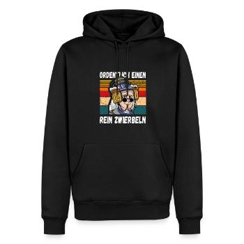 Ordentlich einen Rein Zwierbeln Lustig Trinkspruch - Männer Premium Bio Hoodie - Schwarz - Vorne - Nico (187cm)
