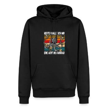 Heute Knalle ich mir eine Acht ins Fahrrad Witzig - Männer Premium Bio Hoodie - Schwarz - Vorne - Nico (187cm)