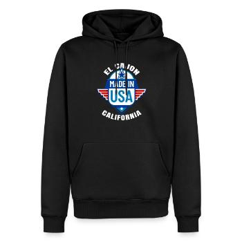 El Cajon California Made In USA City Populaire - Sweat à capuche Premium bio Homme - noir - Devant - Nico (187cm)