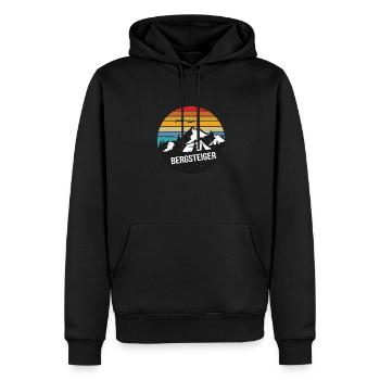 Bergsteiger Wanderer Lustiges Bergmotiv - Männer Premium Bio Hoodie - Schwarz - Vorne - Nico (187cm)
