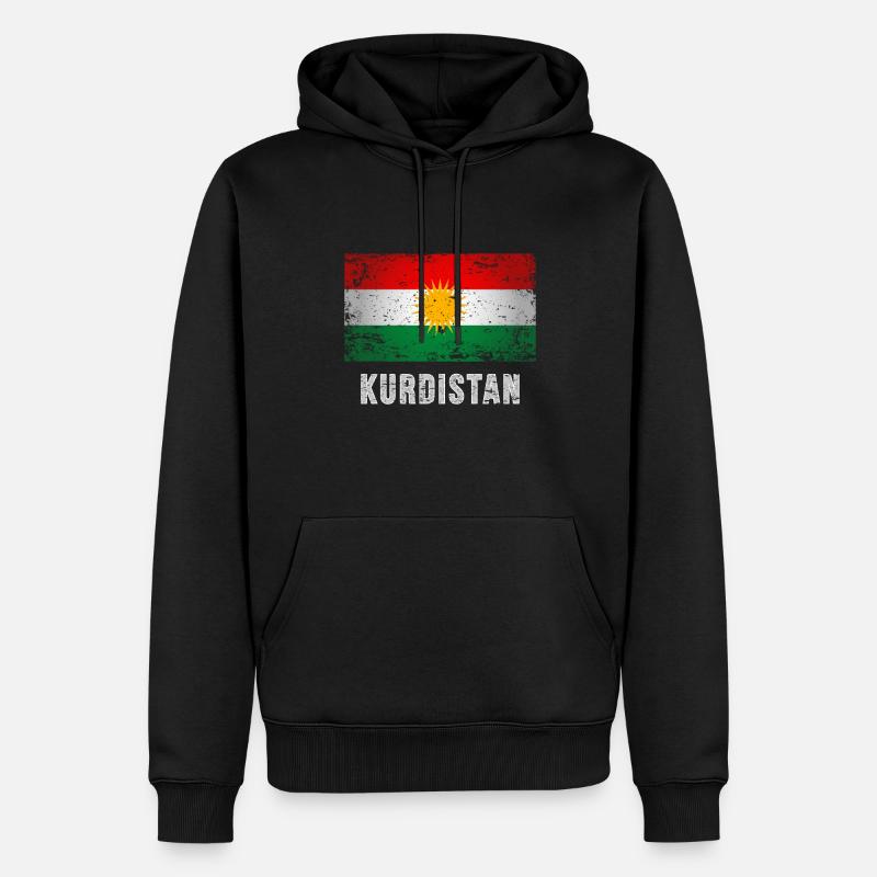 Drapeau kurde Kurdistan - Sweat à capuche Premium bio Homme - noir
