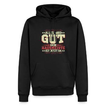 Hausmeister Hauswart Motiv Heimwerker Sprüche - Männer Premium Bio Hoodie - Schwarz - Vorne - Nico (187cm)