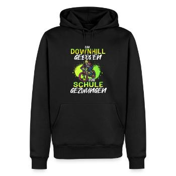 Schüler Junge Mountainbike MTB Spruch Downhill - Männer Premium Bio Hoodie - Schwarz - Vorne - Nico (187cm)