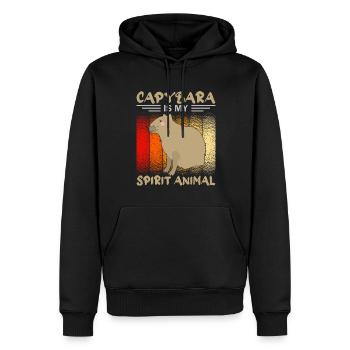Capybara Rongeur Capybara Capybara - Sweat à capuche Premium bio Homme - noir - Devant - Nico (187cm)