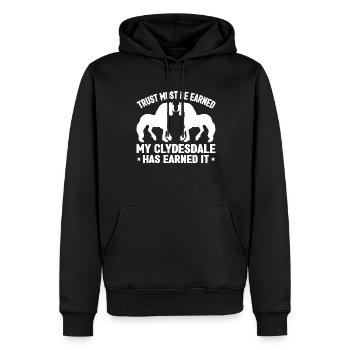 Clydesdale Kaltblutpferd Schottland Pferd - Männer Premium Bio Hoodie - Schwarz - Vorne - Nico (187cm)