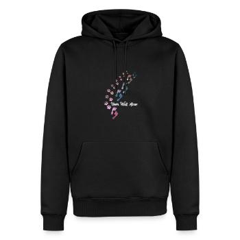 Ne marchez jamais seul Amoureux des chiens Gassi - Sweat à capuche Premium bio Homme - noir - Devant - Nico (187cm)