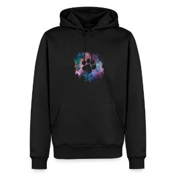 Paw Print Galaxy Dogs Amoureux des chiens Gassi - Sweat à capuche Premium bio Homme - noir - Devant - Nico (187cm)