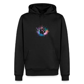 Paw Print Galaxy Dogs Amoureux des chiens Gassi - Sweat à capuche Premium bio Homme - noir - Devant - Nico (187cm)