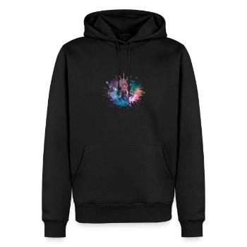 Paw Print Galaxy Dogs Amoureux des chiens Gassi - Sweat à capuche Premium bio Homme - noir - Devant - Nico (187cm)