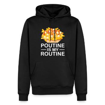 Poutine Canada Fast Food Specialty - Men’s Premium Organic Hoodie - black - Front - Nico (187cm)