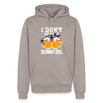 Ich Gebe Kein Schnitzel Funny Deutsch Zitat - Männer Premium Bio Hoodie - Taupe - Vorne - Nico (187cm)