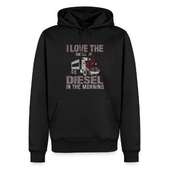 Lustiger Trucker Ich Liebe Den Geruch Von Diesel - Männer Premium Bio Hoodie - Schwarz - Vorne - Nico (187cm)