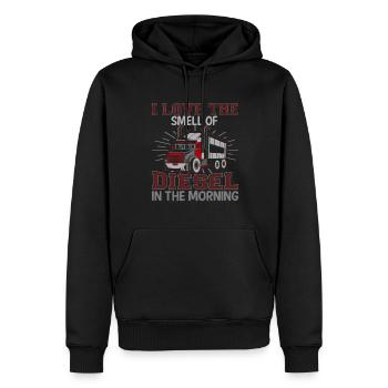 Ich Liebe Den Geruch Von Diesel Am Morgen - Männer Premium Bio Hoodie - Schwarz - Vorne - Nico (187cm)