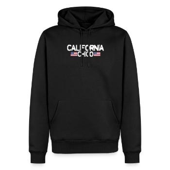 Chico California Walking Tour Flag Ville populaire - Sweat à capuche Premium bio Homme - noir - Devant - Nico (187cm)
